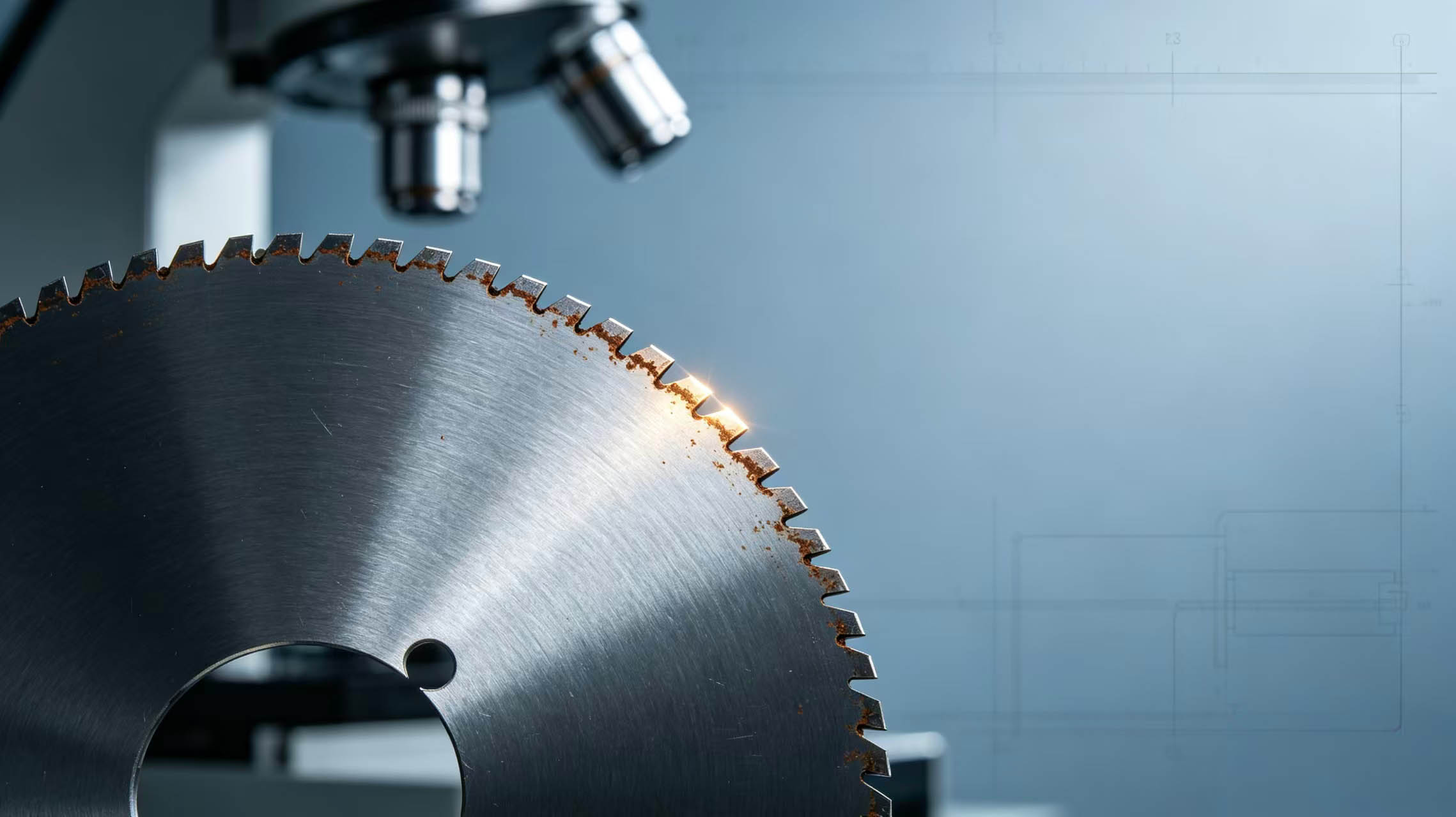 Tras un almacenamiento prolongado, aparecen manchas de óxido en el filo de las cuchillas circulares. ¿Afectará esto a su rendimiento?