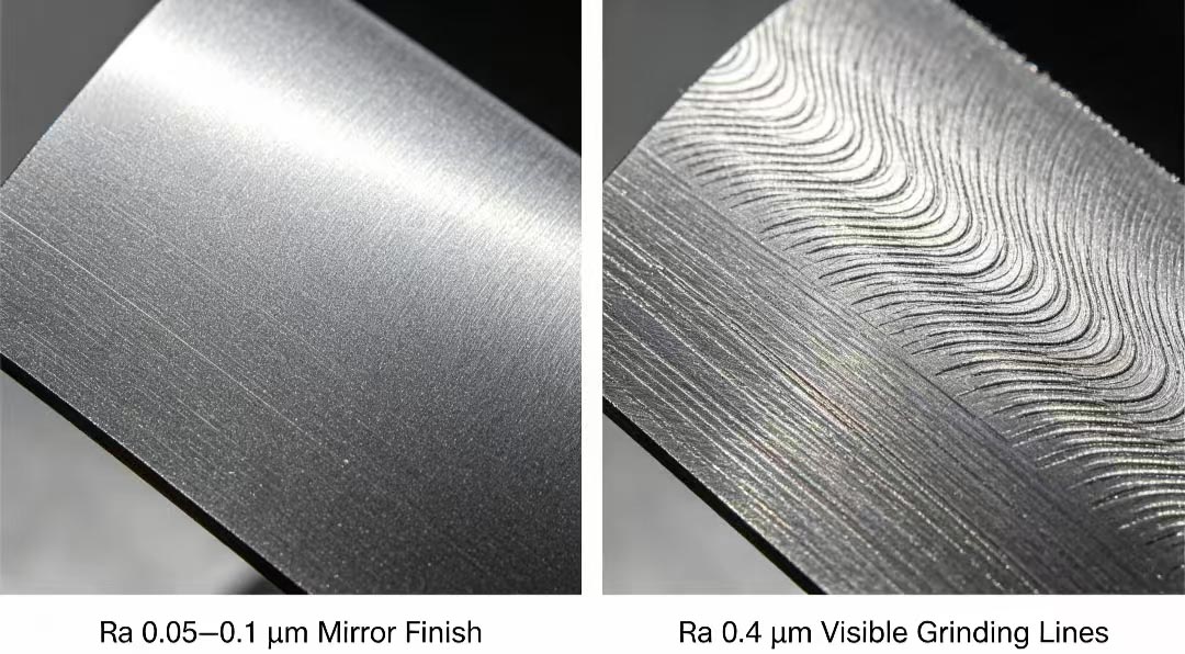 Surface roughness comparison image Surface roughness comparison image